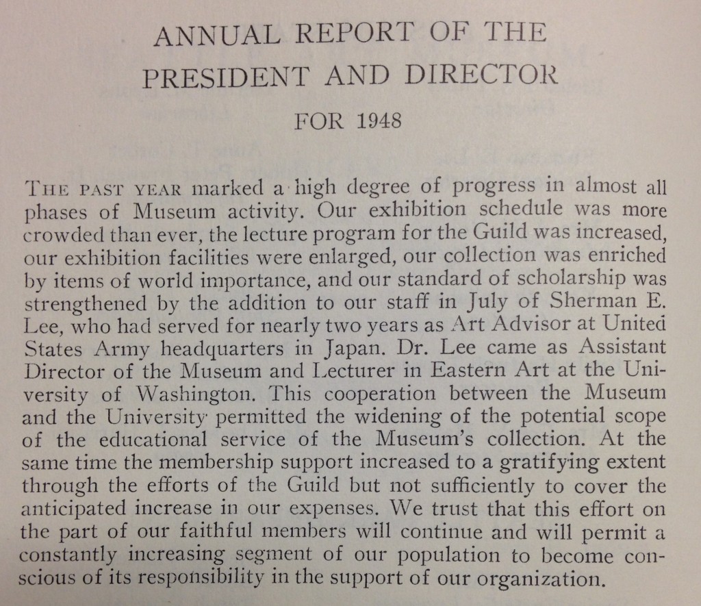 Seattle Art Museum Annual Report, 1948