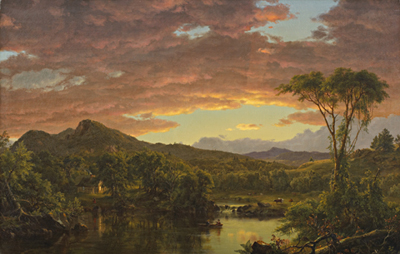 Frederic Edwin Church (American, 1826-1900), A Country Home, 1854; oil on canvas 32 x 51 in. Gift of Mrs. Paul C. Carmichael, 65.80