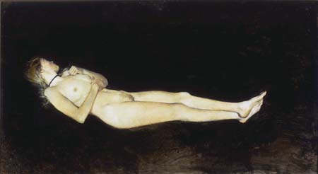 <i>Black Velvet</i>, 1972, Andrew Wyeth, American, 1917 – 2009, dry brush on paper, 21 1/4 x 39 1/4 in. Private Collection