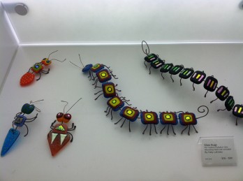 Glass bugs by Newport, Oregon Artist Katie Lareau at SAM Shop at the Seattle Art Museum