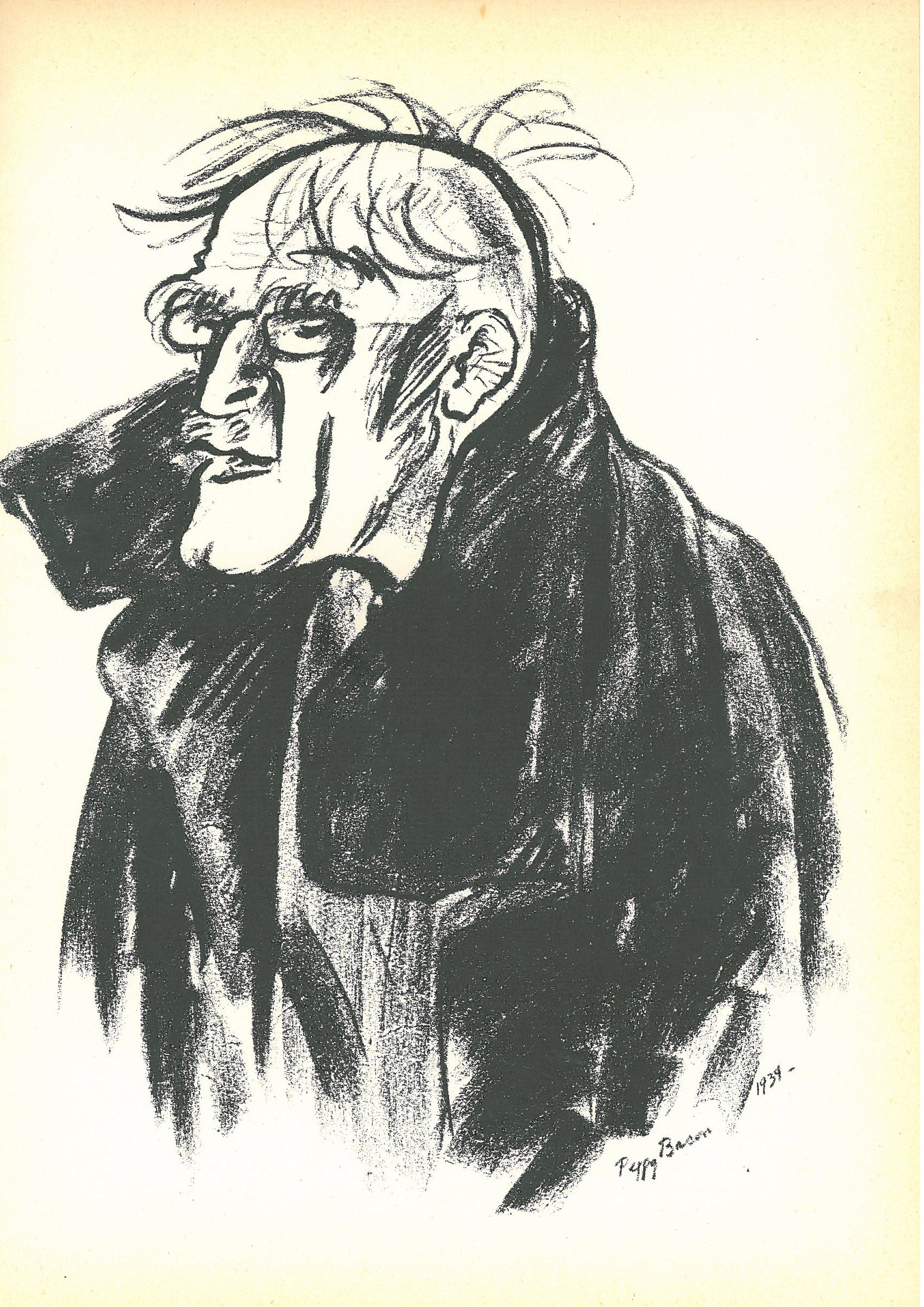 From Peggy Bacon's book of caricatures, 1934, her drawing of photographer and gallery founder Alfred Stieglitz
