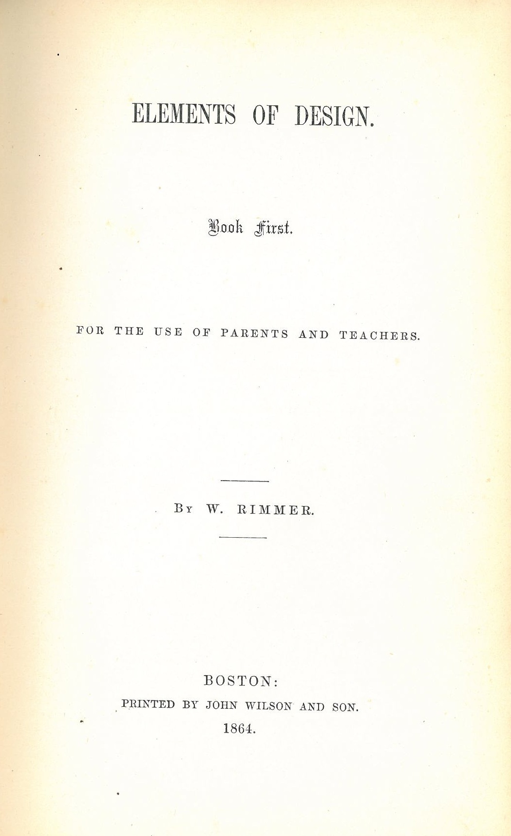 Title page from Elements of Design by William Rimmer (Boston: S.R. Urbino, 1894).