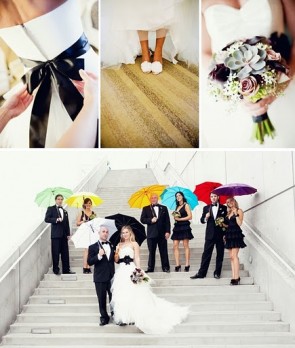 A collage of wedding pictures