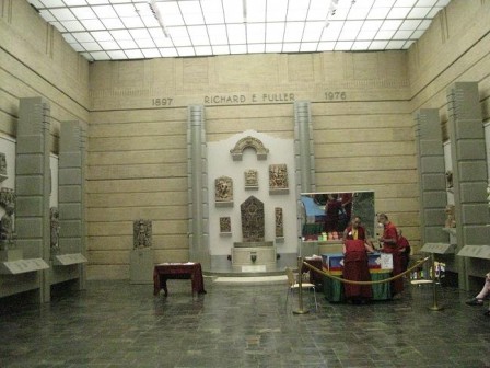 Monks from Gaden Shartse Monastery in Fuller Room of Seattle Asian Art Museum for Mandala Demonstration