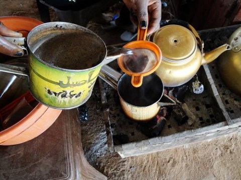 Anita Verna Crofts: Water means a hot cup of coffee or tea--in this case in North Sudan!