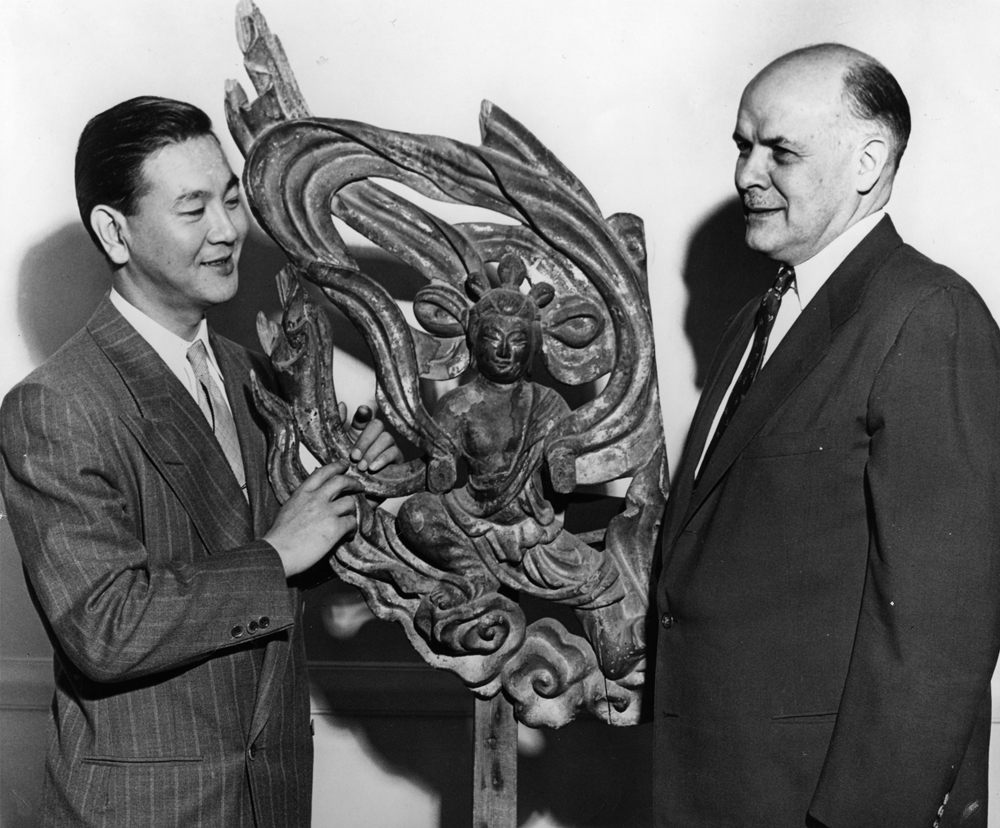 Dr. Fuller with Consul Saito of Japan at the opening of the 1953 exhibition