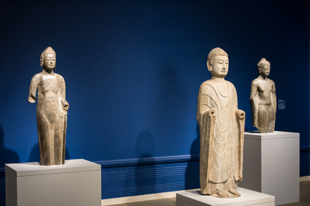 Installation view of Awakened Ones: Buddhas of Asia