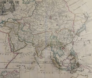 A New Map of Asia from the Latest Observations: Most Humbly Inscribed to the Right Honbe. George Earl of Warrington, 1721. London: D. Browne. SPCOL G 7400 I710 S4. Donated by Frank Bayley, acquired from the collection of former SAM Curator of Japanese Art, William Jay Rathbun.