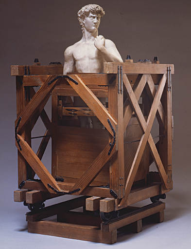 Model of Michelangelo's David, Unknown, wood and gesso, 5 x 34 in., Courtesy Fondazione Buonarroti