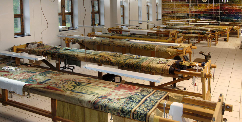 Large looms held the tapestries during repairs