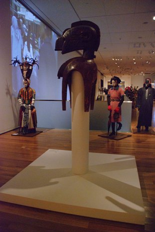 Headress (D'mba), wood, raffia, Guinean, Baga, 51 1/2 x 18 1/8 x 26 1/8 in. Gift of Katherine White and the Boeing Company, 81.17.180. Photo: Natasha Lewandrowski