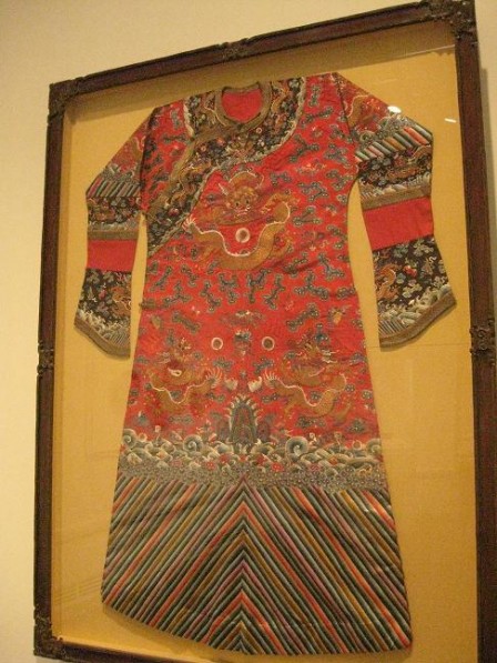 Chinese, woman's robe from 1875-1908 at Seattle Asian Art Museum.