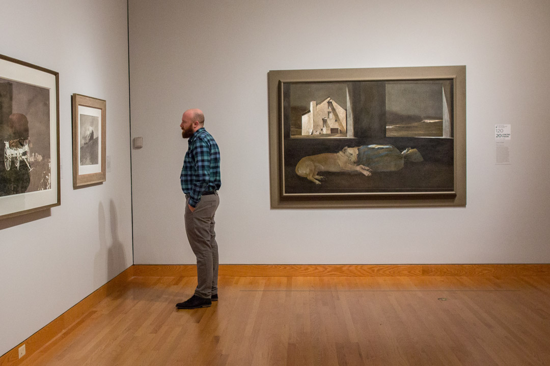 Installation view of Andrew Wyeth: In Retrospect at Seattle Art Museum