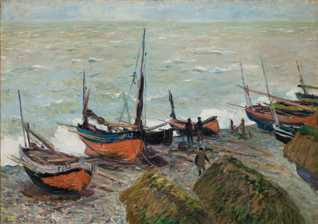 Claude Monet women's scarf Fishing boats leaving the harbor –