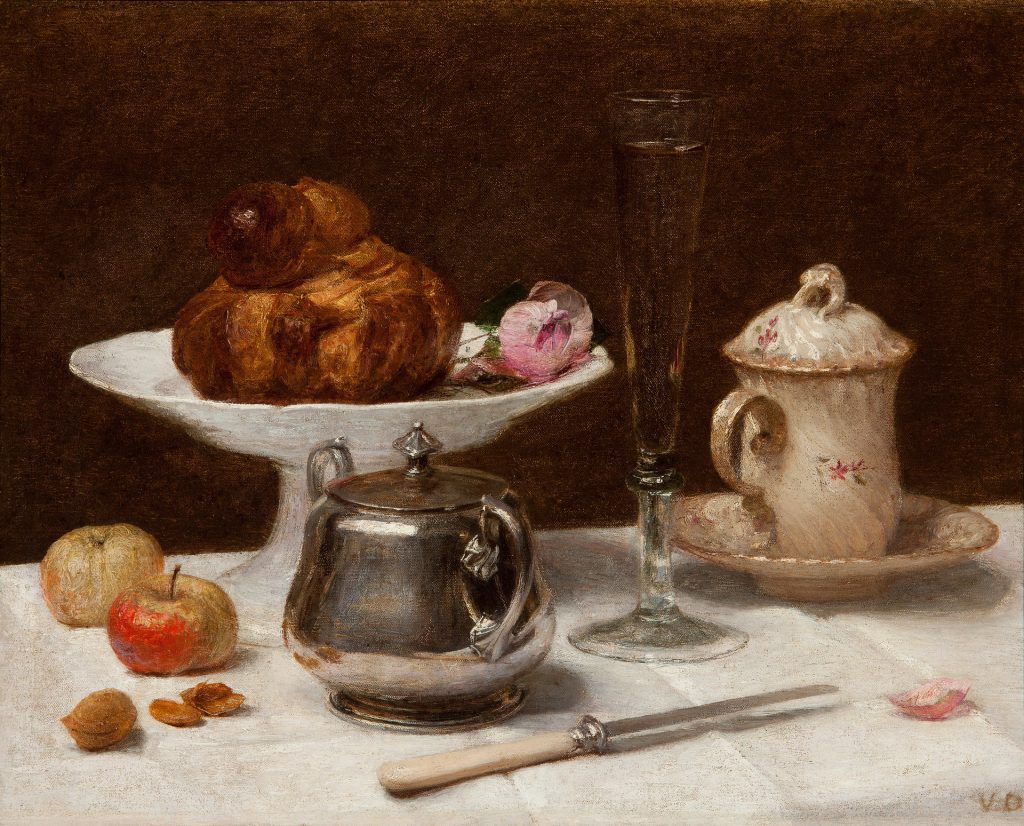 "Still Life with Brioche," c. 1890, Victoria Dubourg Fantin-Latour