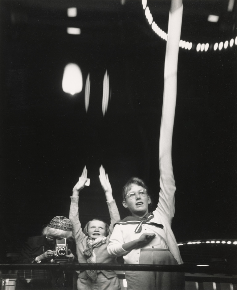 Imogen Cunningham: Self-Portrait with Grandchildren in Funhouse