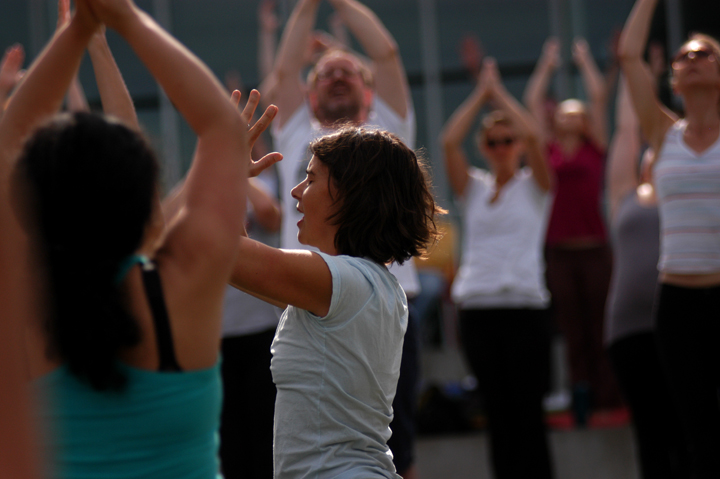 Yoga and drawing at the Olympic Sculpture Park